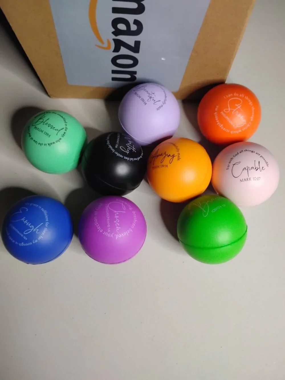 24 Pcs Christian Motivational Bible Verse Colorful Stress Balls Bulk